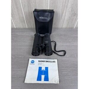 Vintage Minolta Binaculors 8x-16x32 /3.3 %@16x Black Leather Pouch Made In Japan